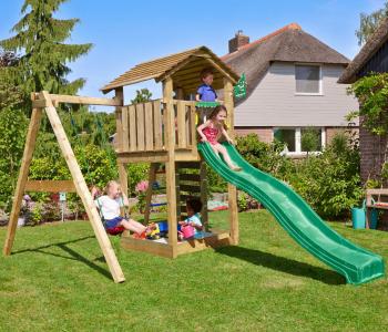 Jungle Cottage | Wooden climbing frame with swing