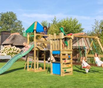 Jungle Explorer | Wooden climbing frame with double swing
