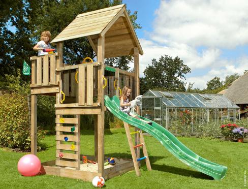 Jungle Palace | Wooden climbing frame with slide