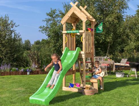 Jungle Totem | Wooden climbing frame with slide & picnic table